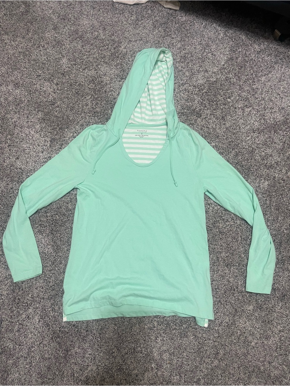 Sonoma Mint Green Hooded Long-Sleeve Pullover